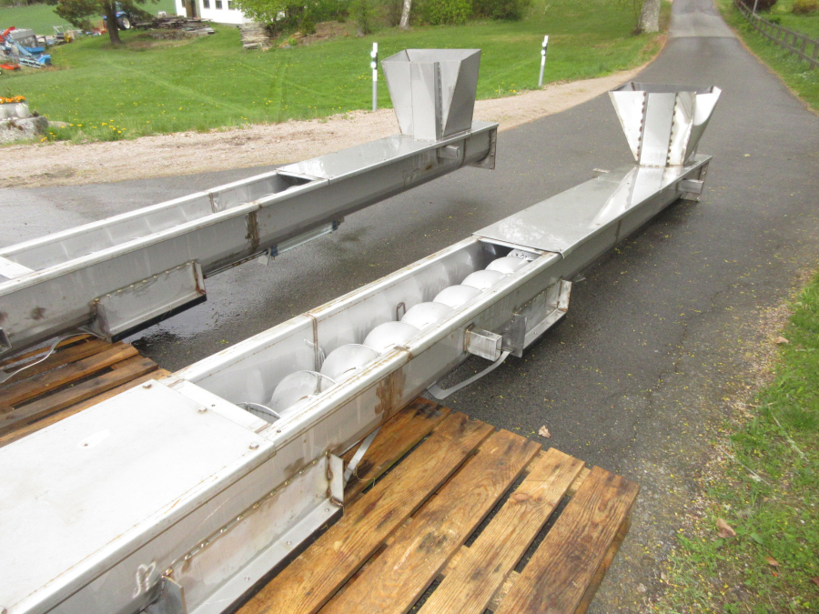 6291 screw feeder auger  6400x250 mm Stainles steel 